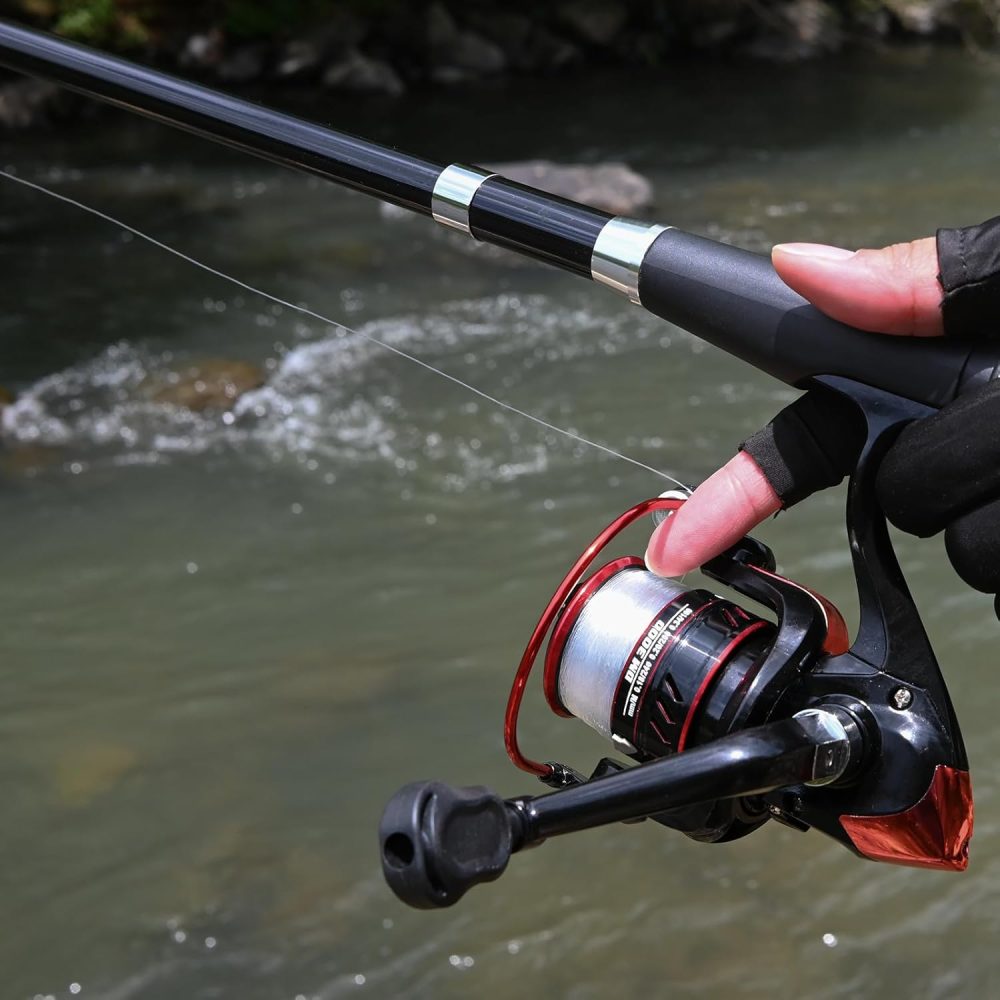 Fishing Pole Combo Set,2.1m/6.89ft 2PCS Collapsible Rods 2PCS Spinning Reels Lures Set Carrier Bag Carbon Fiber Telescopic Fishing Rods Sea Saltwater Freshwater Kit Fishing Rod Reel Combos - Image 2