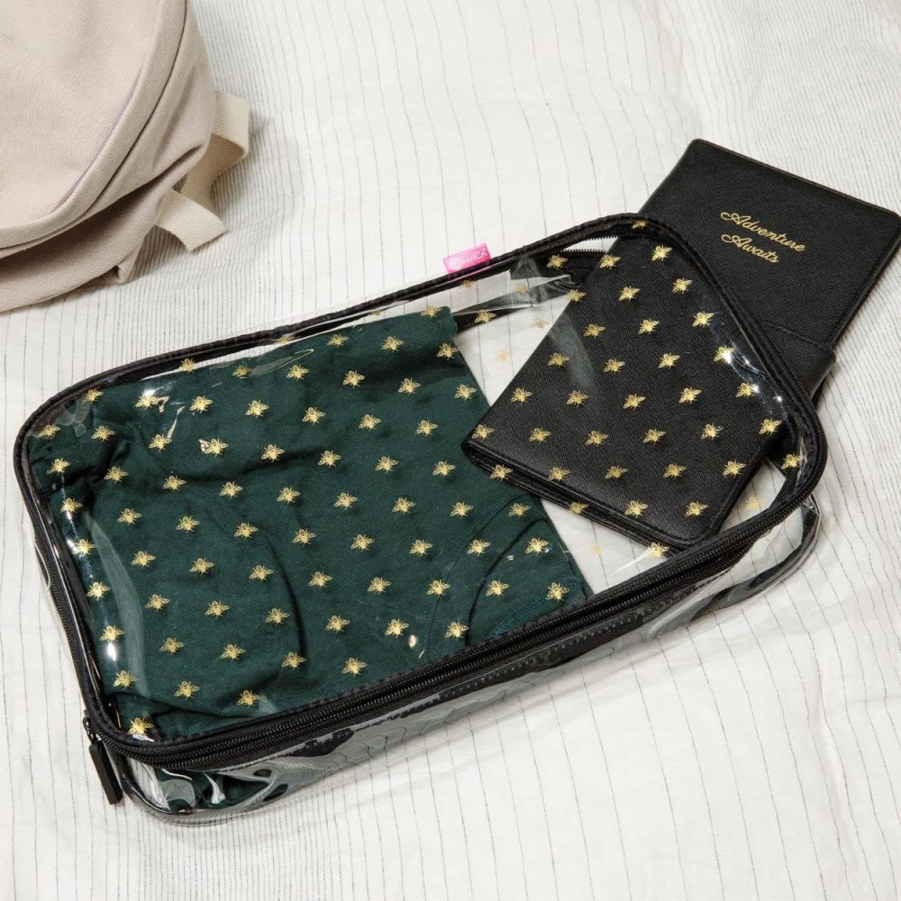 MIAMICA 3-Piece Packing Cubes, Black Bee Clear Design – Includes Small, Medium and Large Suitcase Organizers with Durable Design - Image 2