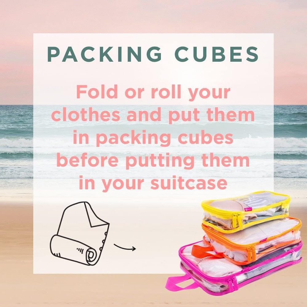 MIAMICA 3-Piece Packing Cubes, Black Bee Clear Design – Includes Small, Medium and Large Suitcase Organizers with Durable Design - Image 3